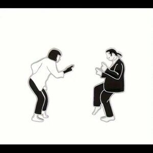 Jack Rabbit Slims Vincent & Mia enamel pin set lot of 2